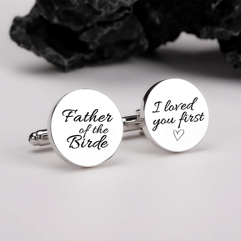 Vkooer Personalized Engraved Cuff Links Tie Clip Set Custom Engrave Phrase Wedding Cufflinks Jewelry Gift for Father Dad Of all the Walks We've taken This one is my Favorite - Image 2